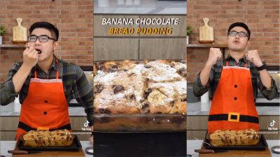 Bryan Ferrysienanda Bagikan Resep Banana Chocolate Bread Pudding yang Garing di Luar dan Lembut di Dalam!