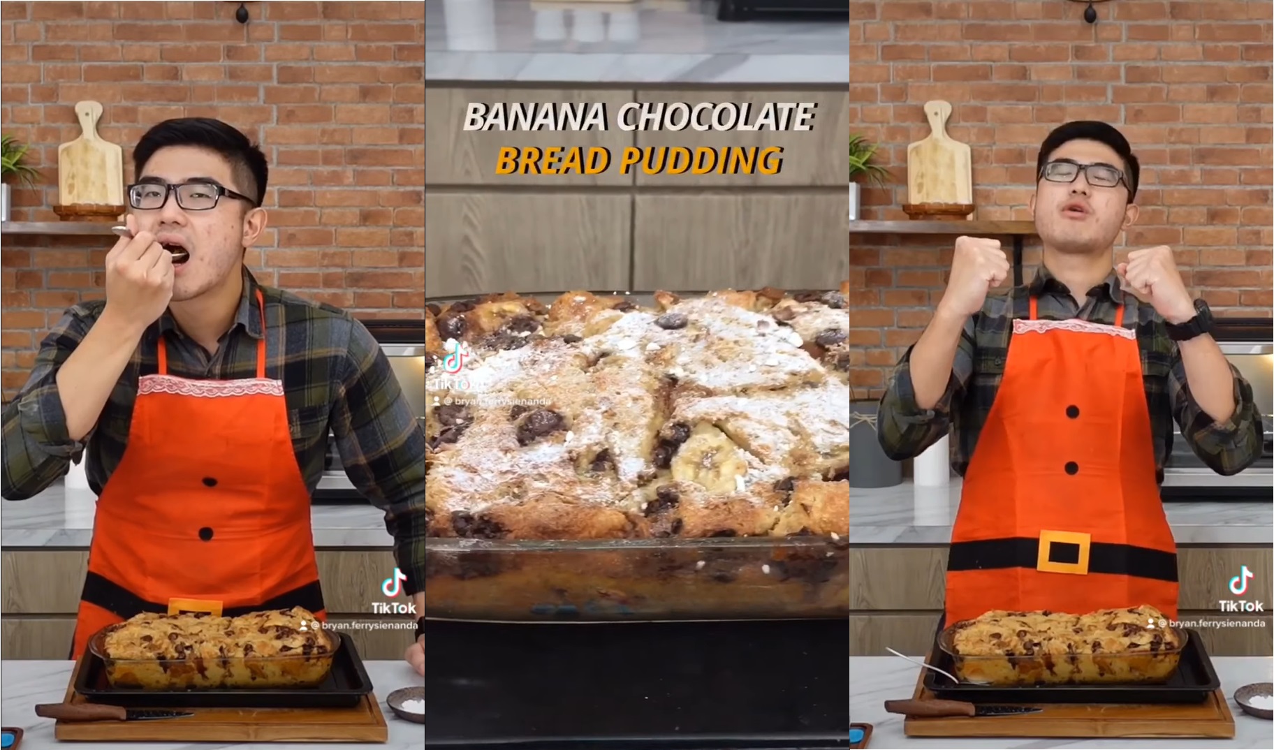 Bryan Ferrysienanda Bagikan Resep Banana Chocolate Bread Pudding yang Garing di Luar dan Lembut di Dalam!