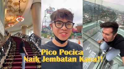 Kocaknya Pico Pocica Cobain Naik Jembatan Kaca dari Rooftop Hotel!