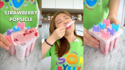 [Menu Ramadhan] Super Segar! Intip Resep Es Krim Popsicle Strawberry ala Fifin Liefang untuk Berbuka Puasa
