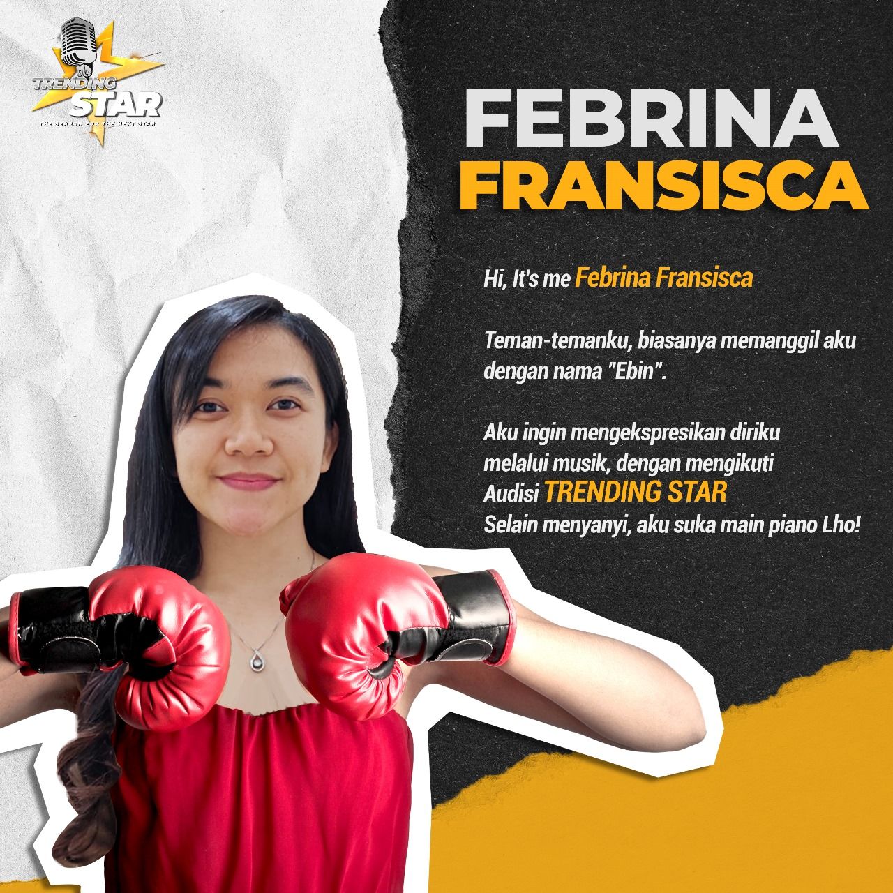 Febrina Fransisca, Peserta Trending Star Asal Bandung yang Jago Main Piano!